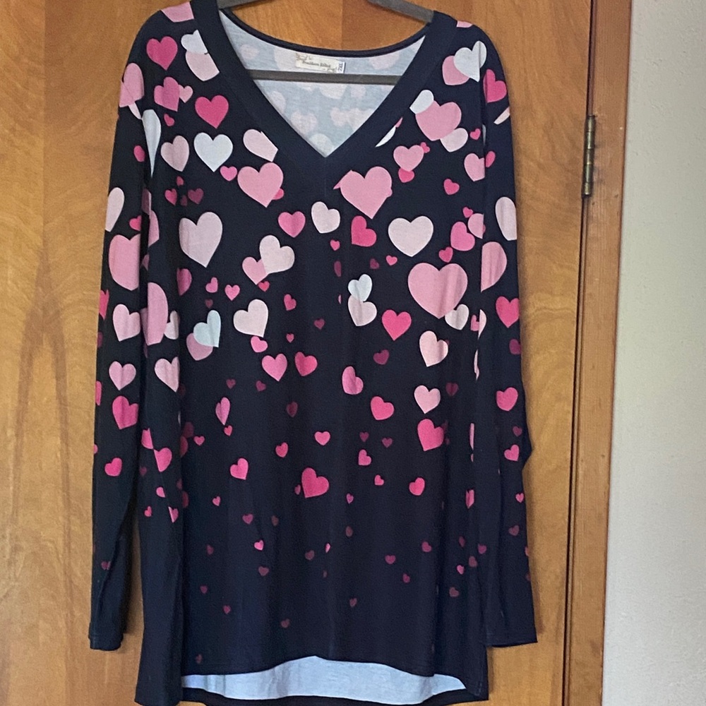 Vineyard Vines Black Heart-Print V-Neck Sweater